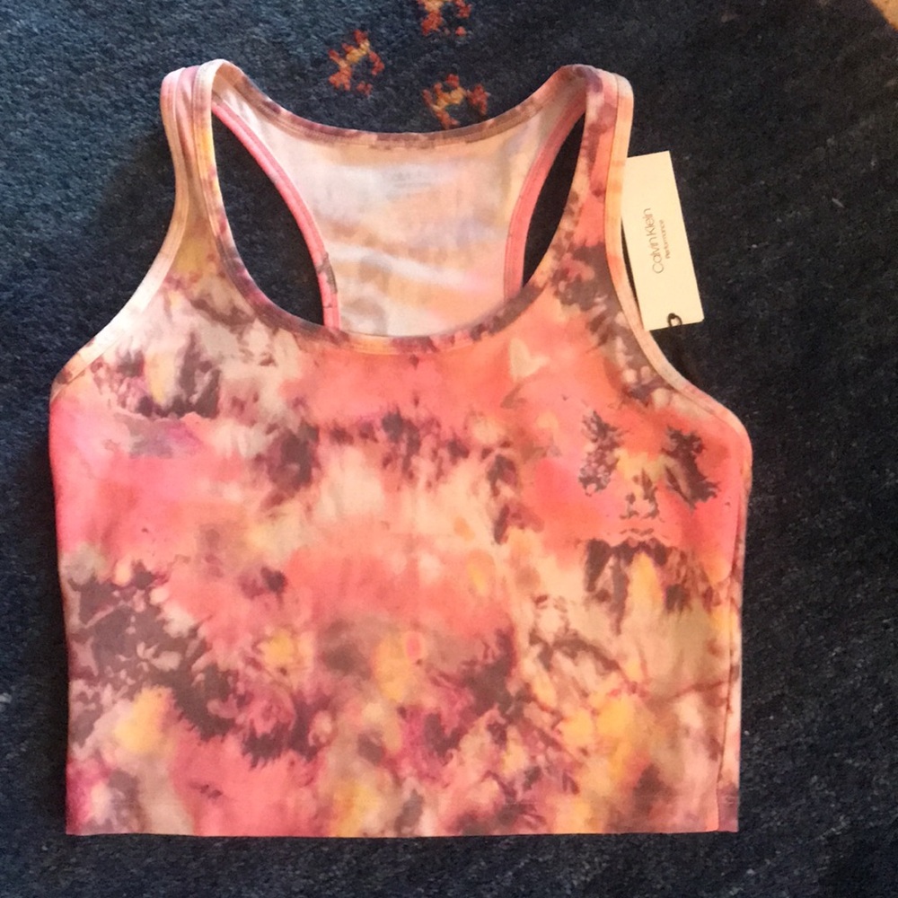 NWT Calvin Klein Performance Tank top/ Sports Bra Sz L.